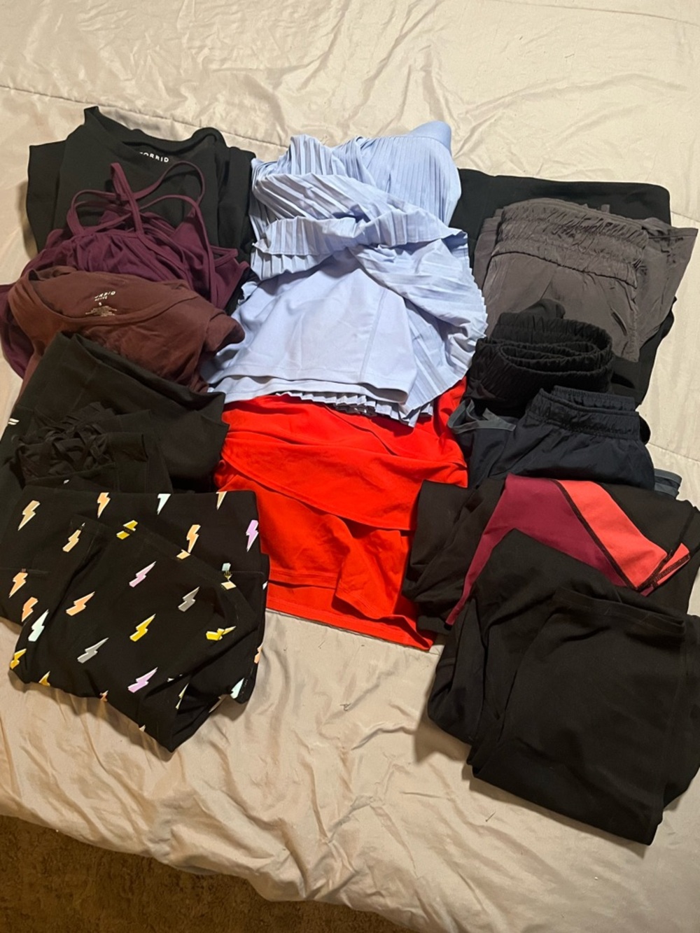 Women’s Plus athletic leggings shorts skorts tops - athletic gear plus size